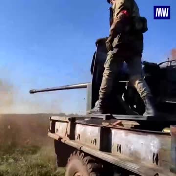 The work of the Soviet anti-aircraft installation S-60 in the Lisichansk direction