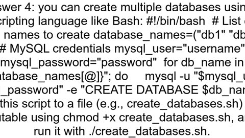 Create multiple Databases in one query line