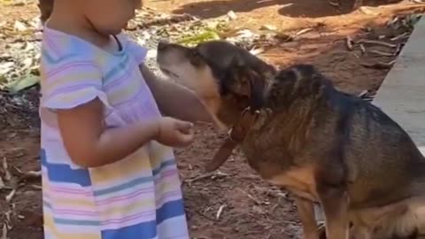 Little Girl and Her Dog