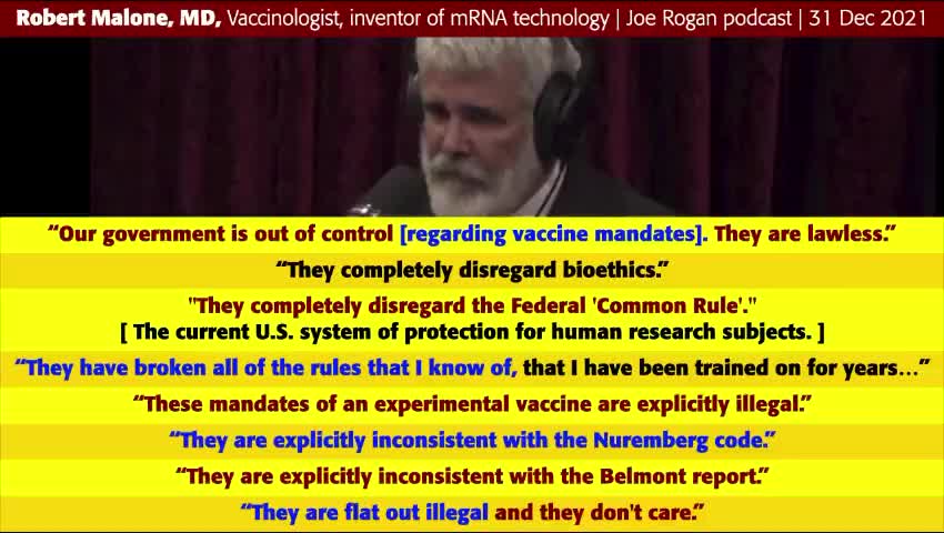 VACCINE MANDATES ARE COMPLETELY ILLEGAL SAYS ROBERT MALONE MD