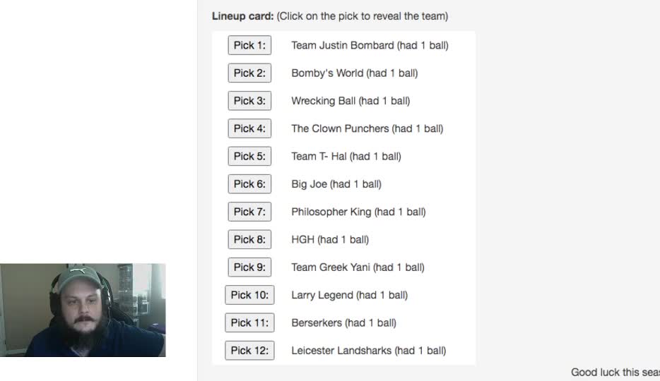 2021 TFFL Fantasy Draft Lottery