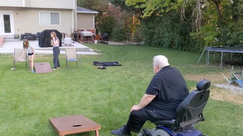 Cornhole with family