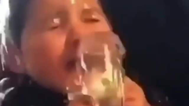 A child drinks water