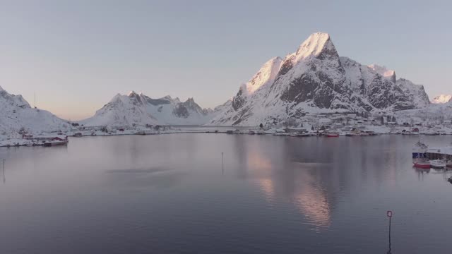 Drone Footage Of Snow Covered Mountain