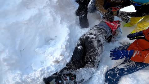 Mountain Skiers Rescue Man from Freezing Cold Pond