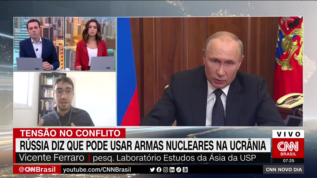 Uso de armas nucleares é improvável, pois radiação atingiria a Rússia, diz especialista | NOVO DIA