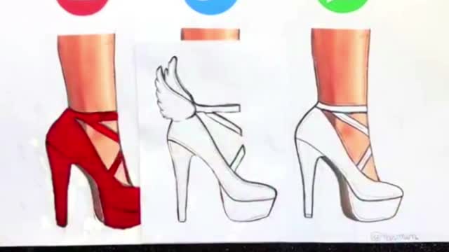 What is your favorite high heels 1❤️, 2💙 or 3💚 #drawing #art #shorts