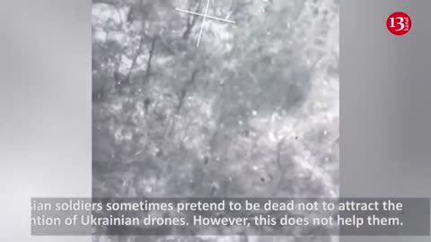 Attacking Soledar city through snowy forests, Russians fall to the ground, seeking to deceive Drone