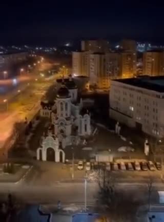 Russian MLRS splashes on the outskirts of Kharkiv.