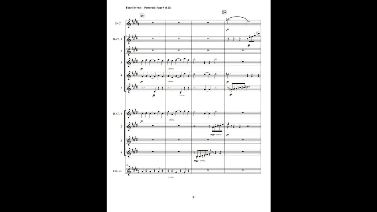 Gabriel Fauré – Pastorale, Op. 112, No. 4 (Clarinet Choir)