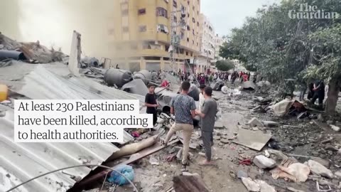 Moment Israeli airstrike hits Gaza tower block after Hamas attack