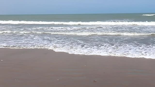 Calm waves from the beach on the coast of Piauí - Brazil