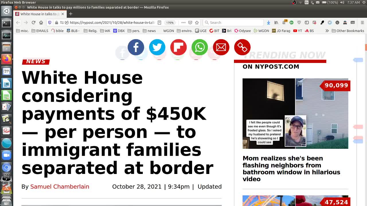 WH considering payments of $450K per person to immigrant families separated at border