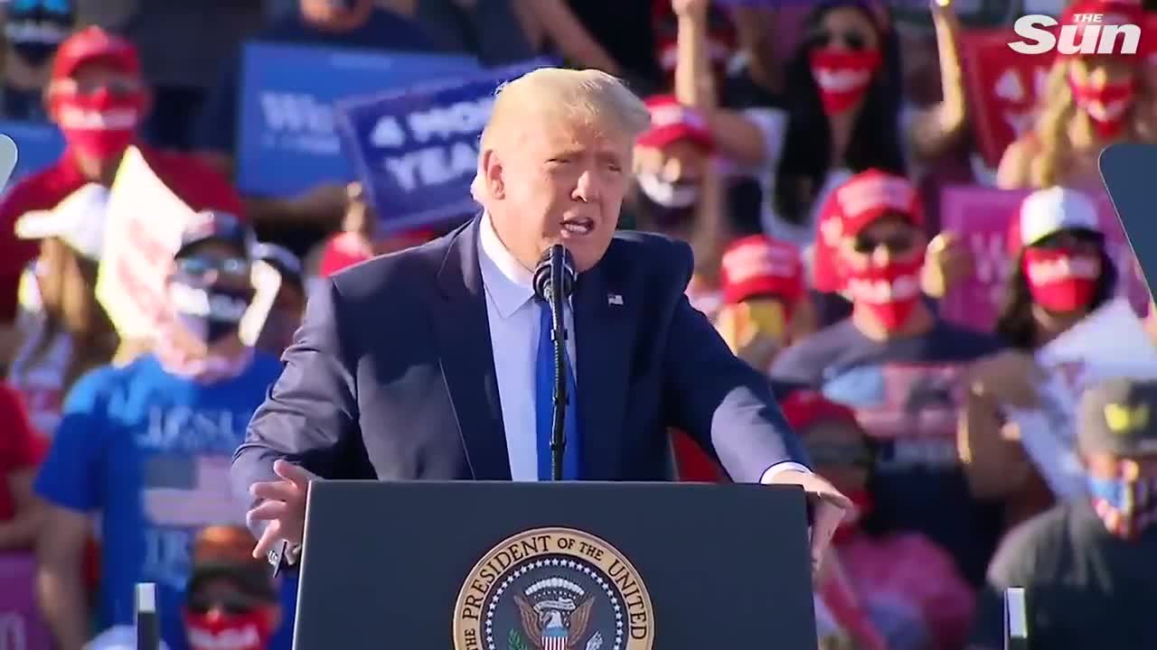 Trump calls Biden family 'criminal enterprise' as crowds chant 'lock him up'