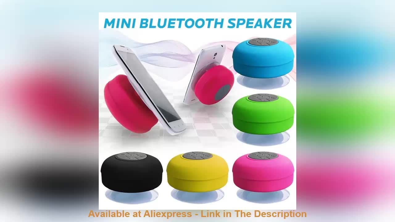 ☀️ Mini Bluetooth-compatible Speaker Portable Waterproof Suction Cup Wireless Handsfree Speakers