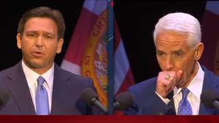 Debate crowd ERUPTS at Desantis brutal mic drop for charlie crist