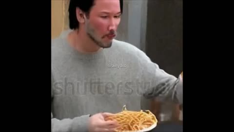 Keanu Reeves Eating Spaghetti