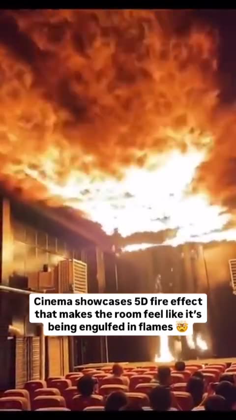 Cinema showcase fire in 3d