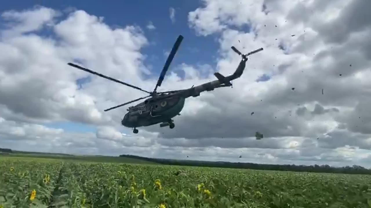 (Incredible) Ukrainian Troops Dropped by Helicopter into a Massive Sunflower Sea