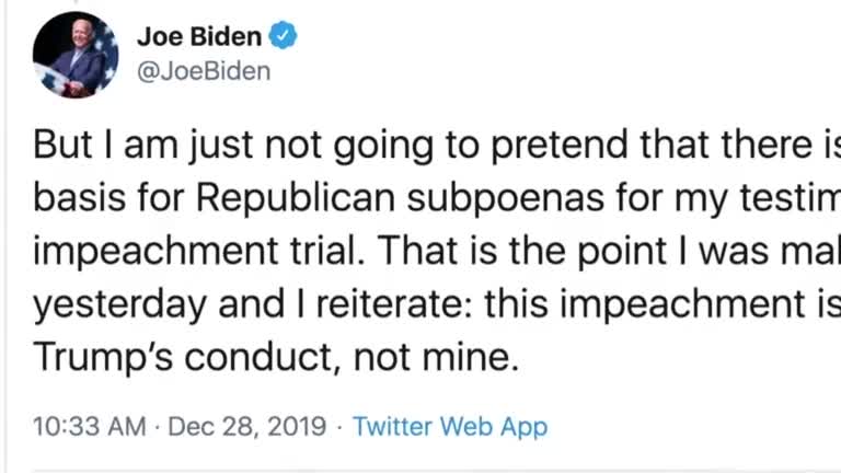 Biden Clarifies On Whether Or Not He Would Answer Impeachment Subpoena