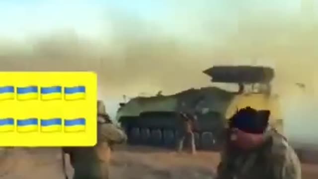 Ukrainian improvised weapon MT-LBu APC modded with two B-8M1 jet rocket pods makeshift MLRS