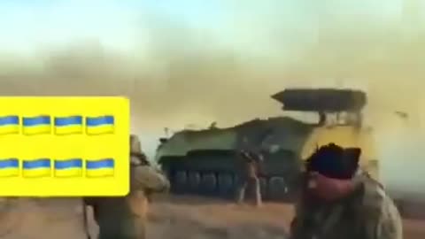 Ukrainian improvised weapon MT-LBu APC modded with two B-8M1 jet rocket pods makeshift MLRS