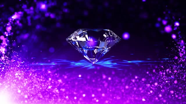 Lovely romantic background video with purple diamond particles