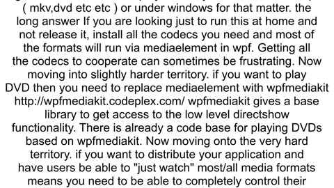 Playing video in a NET application
