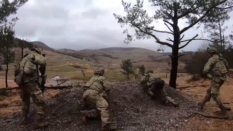 U.S. Army conduct a platoon live fire exercise on Mar. 3, 2020 as part of Exercise Rock Klescman 20