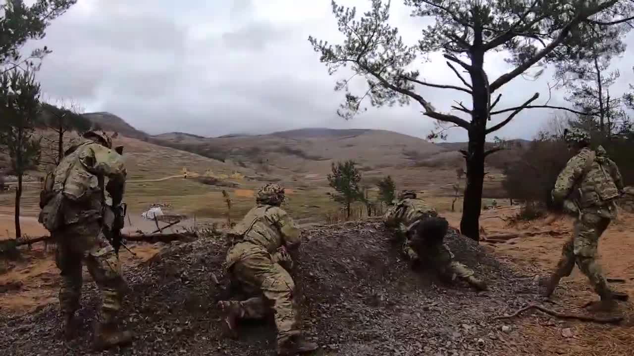 U.S. Army conduct a platoon live fire exercise on Mar. 3, 2020 as part of Exercise Rock Klescman 20