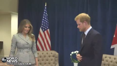 Prince Harry & Melania Devil Horns Flashed