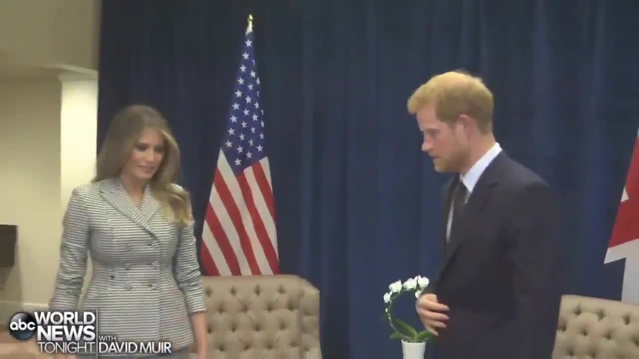 Prince Harry & Melania Devil Horns Flashed