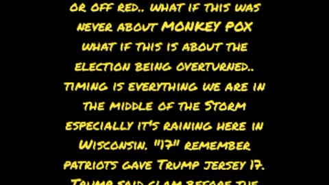 17,000 MONKEYPOX = RED STATES ELECTION OVERTURN "17"