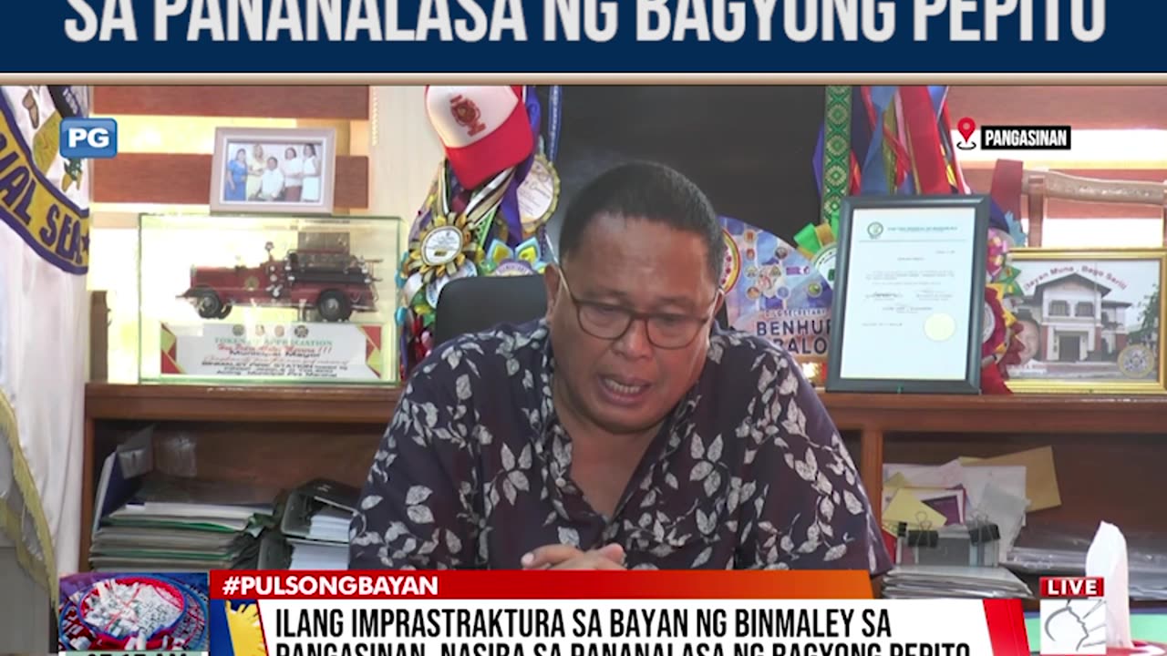 Ilang imprastruktura sa bayan ng Binmaley, Pangasinan, nasira sa pananalasa ng Bagyong Pepito