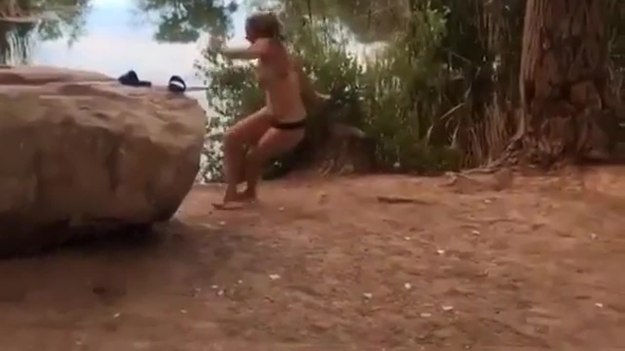 bikini rope swing gone wrong