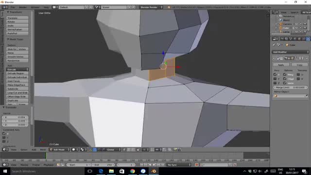 The production of head, shoulder and hand in character modeling
