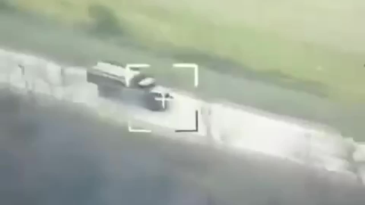 Ukrainian Drone Running Down a Russian Ural Heavy Transport