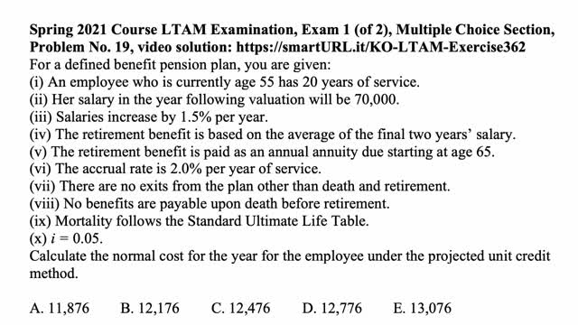 Exam LTAM exercise for July 28, 2021