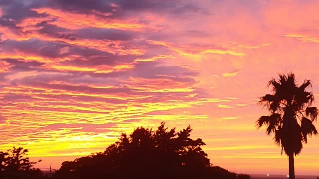 Magnificent sunset view of Jeju Island