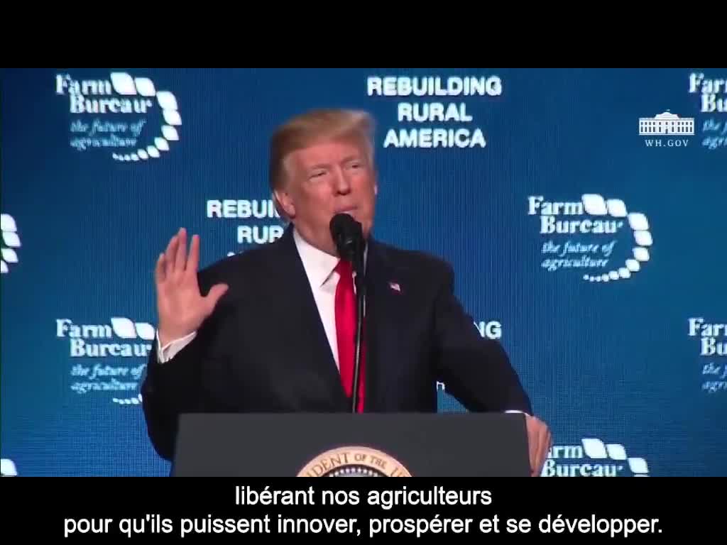 Trump sur le génie génétique / la déréglementation de la biotechnologie à l'American Farm Bureau (VOST)