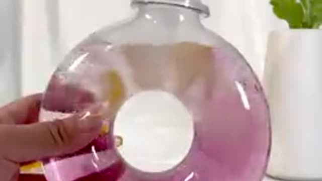 Ice Cubes Lemon Purple Sparkling Water- Making Aesthetic Drink- Donuttle Bottle- Lemon Recipe