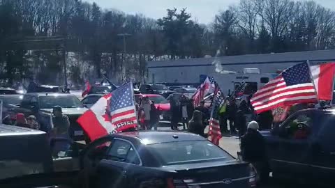 Commendable Turnout at the Rally Point in Auburn, MA, Awaiting the Maine Convoy to Join Them