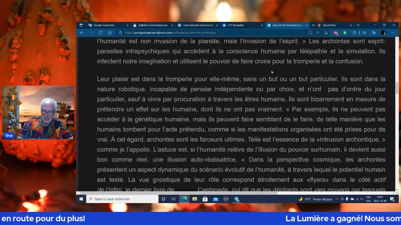 Les Archontes - Vibrations Positives - 8 Octobres 2021