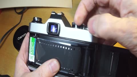 loading film in 35 mm SLR