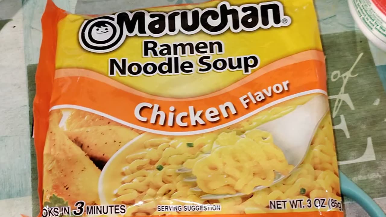 Eating Maruchan Ramen Noodle Chicken Flavor, Dbn, MI, 4/12/24
