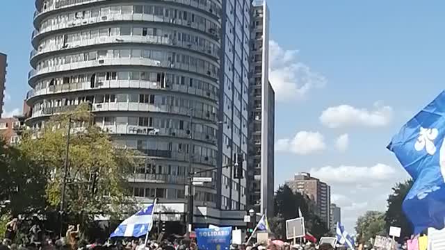 Montreal Protest Against Vaccine Passports in Quebec