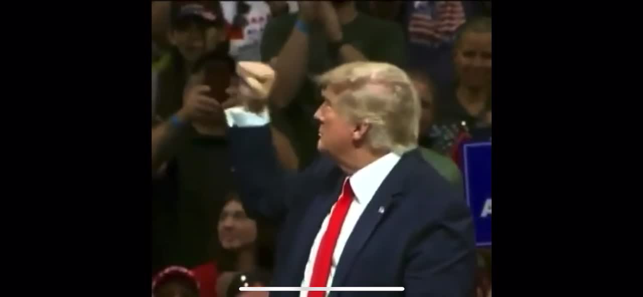 What’s that circle President Trump is drawing in the air and why?