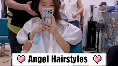 Beautiful girl headshave in Salon