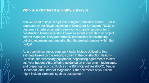 quantity surveyor live online from UK