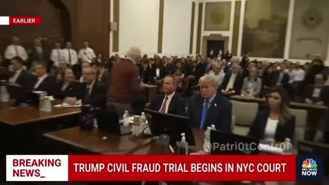 45 sitting in front of the deranged leftist judge this morning. Looking like a badass, per usual.